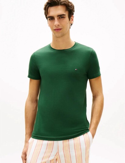 Tommy Hilfiger Stretch Slim Fit Tee Green XL Tommy Hilfiger Stretch Slim Fit Tee Green XL