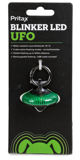 Pritax Blinkende LED UFO Grønn 5x6,5cm til Hundehalsbånd