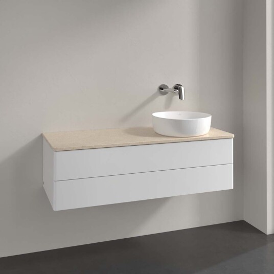 Villeroy & Boch Antao Servantskap med 2 skuffer 120x50x36 cm u/lys Hvit Blank/Crème Villeroy & Boch Antao Servantskap med 2 skuffer 120x50x36 cm u/lys Hvit Blank/Crème