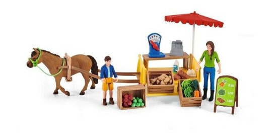 Schleich Sunny Day Lekesett med Mobil Gårdsbod og Hest for Barn 3+