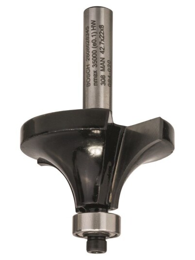 Bosch 8 mm Avrundingsfres med Styrekulelager, Lengde 66 mm
