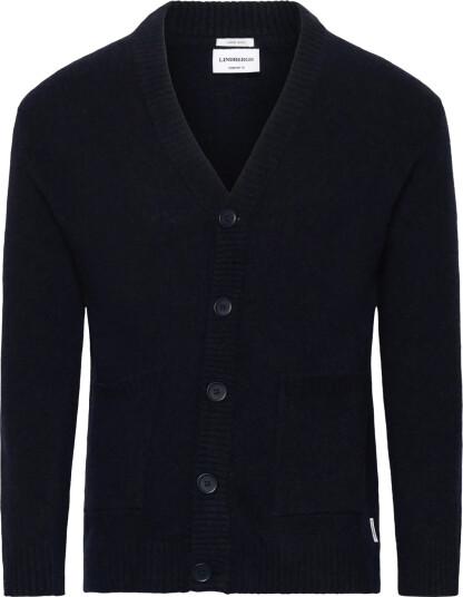 Lindbergh Lambswool Button Cardigan - Navy - M Lindbergh Lambswool Button Cardigan - Navy - M
