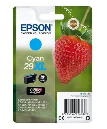 Epson 29XL - Cyan Ink - Blekkpatron Blå Epson 29XL - Cyan Ink - Blekkpatron Blå