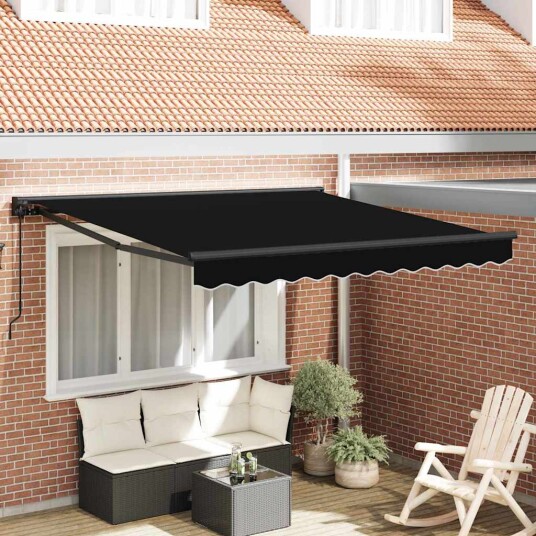 Markiseramme Svart 300 x 250 cm Polyester med PU belegg
