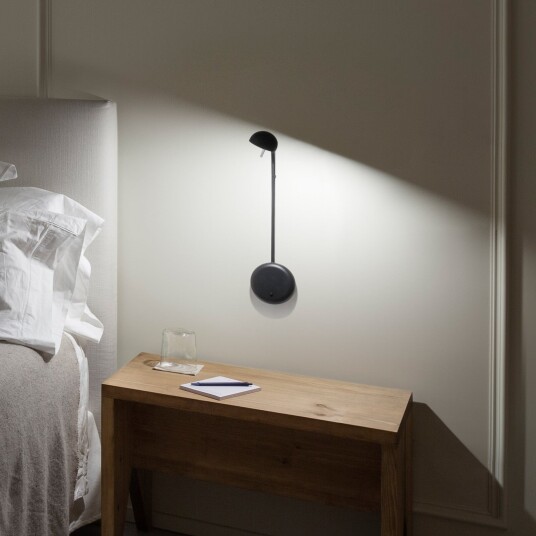 Vegglampe Vibia Pin Svart Soverom Metall Moderne 39 Svart