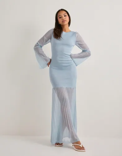 Malina   Blå   Haisley Sheer Knitted Maxi Dre