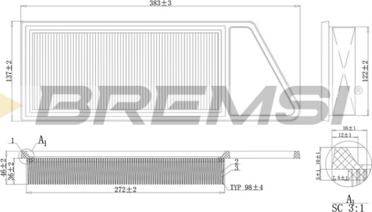 Luftfilter BREMSI FA0211 Luftfilter BREMSI FA0211