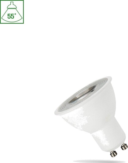 Spectrum GU10 4W LED pære 55° 350lm 6000K kald hvit Dimbar : Ikke dimbar Kulør : Kald Spectrum GU10 4W LED pære 55° 350lm 6000K kald hvit Dimbar : Ikke dimbar Kulør : Kald