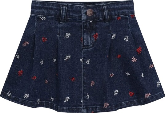 Minymo Skirt Denim W. Emb. Navy 116