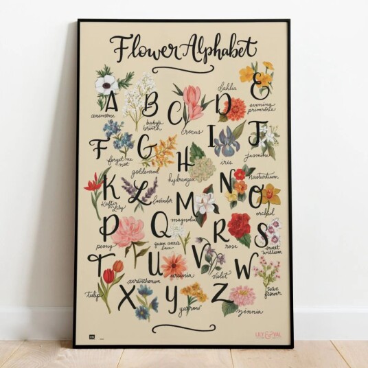 Flower Alphabet Plakat - 91,5 x 61 cm Flower Alphabet Plakat - 91,5 x 61 cm