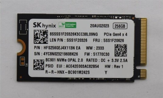 Lenovo SSD 256GB M.2 2242 PCIe 4x4 5SS1F20626