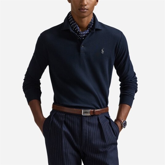 Luxury Jersey Polo Shirt Aviator Navy