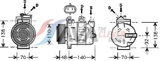 AVA COOLING SYSTEMS OLAK356 AC-kompressor
