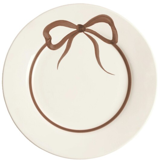 Pick A Poppy Bow Tallerken 28 cm Brun