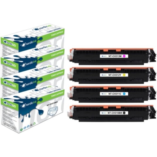 Nordicink Paket med 4 st kompatibla toners. BK/C/M/Y PNT-CH31