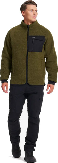 RevolutionRace Herre > Overdeler > Fleece & midlayers Sherpa Full zip Fleece Jacket Herre Dark Olive Størrelse:XL