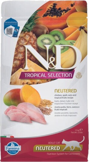 Farmina N&D Tropical Selection Neutered Kylling Tørrfôr til Katt 1,5 kg