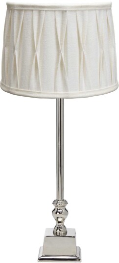 PR Home Linné bordlampe Krom/hvit skjerm 49 cm Grå PR Home Linné bordlampe Krom/hvit skjerm 49 cm Grå
