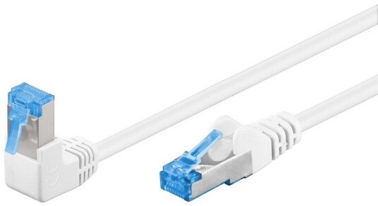Goobay CAT 6A S/FTP 90° Vinklet Hvit 2m Halogenfri Kabel Goobay CAT 6A S/FTP 90° Vinklet Hvit 2m Halogenfri Kabel
