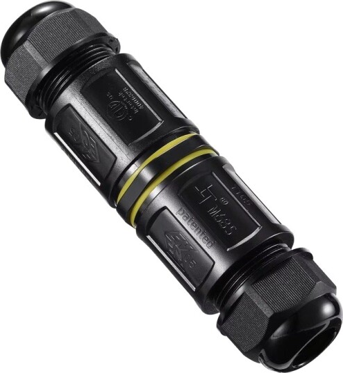 Sort rund koblingsboks, 3-leder - IP68 vanntett, for skjøting av ledninger, Ø4-8mm kabel Sort rund koblingsboks, 3-leder - IP68 vanntett, for skjøting av ledninger, Ø4-8mm kabel