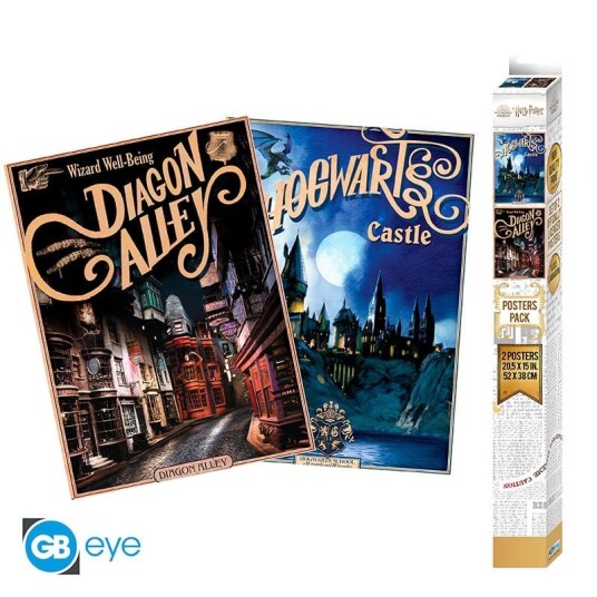 Harry Potter Plakat 52 x 38 cm Hogwarts & Diagon 2-pk Harry Potter Plakat 52 x 38 cm Hogwarts & Diagon 2-pk