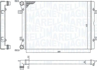 Radiator MAGNETI MARELLI 350213196100 Radiator MAGNETI MARELLI 350213196100