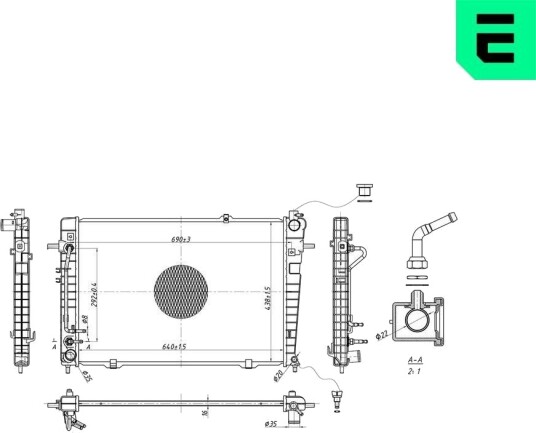 ERA 673420 Radiator, motorkjøling