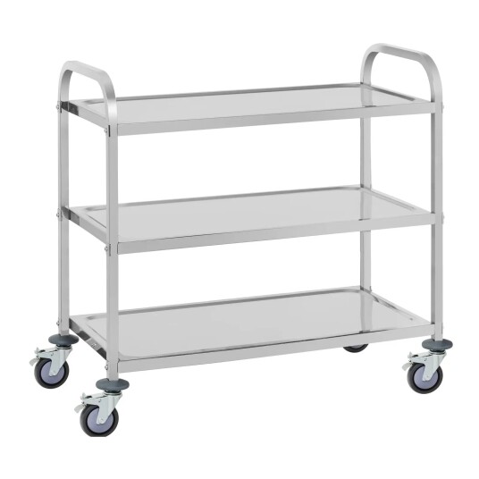 Royal Catering Serveringsvogn Rustfritt stål 3 hyller Opptil 150 kg 10010424 Royal Catering Serveringsvogn Rustfritt stål 3 hyller Opptil 150 kg 10010424