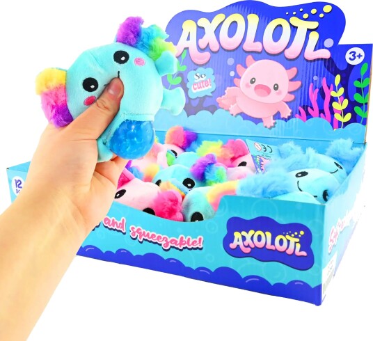 Squeeze Axolotl – klembar plysj m/boblemage assortert Squeeze Axolotl – klembar plysj m/boblemage assortert