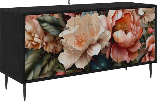 vidaXL TV skap BORNE 102 x 33 x 51 cm Svart eik Konstruert tre