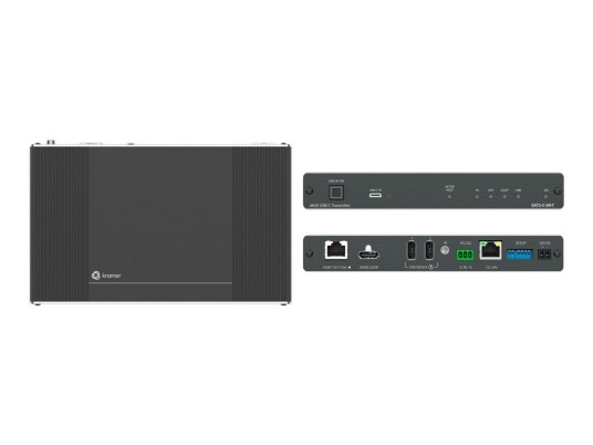 KRAMER EXT3-C-XR-T - 4K60 USB-C Transmitter with USB, RS–232, IR over Extended–Reach HDBaseT 3.0