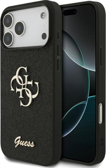 Guess Glitter Deksel til iPhone 17 Pro Max - Svart 4G Metal Logo Guess Glitter Deksel til iPhone 17 Pro Max - Svart 4G Metal Logo