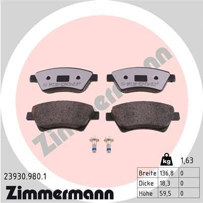 Bremseklosser ZIMMERMANN 23930.980.1