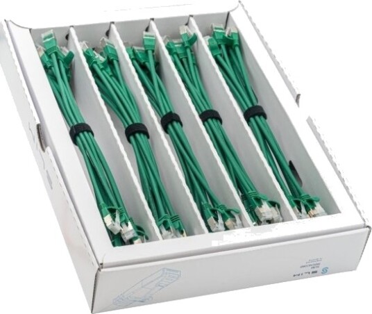 Wirewin Slim Cat6A U/FTP 0.25m grønn 50 pack SLIM LS K6A 0.25 GN 50