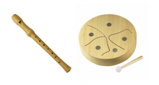 Egmont Toys Wooden Flute 31 cm + Wooden Drum Egmont Toys Wooden Flute 31 cm + Wooden Drum