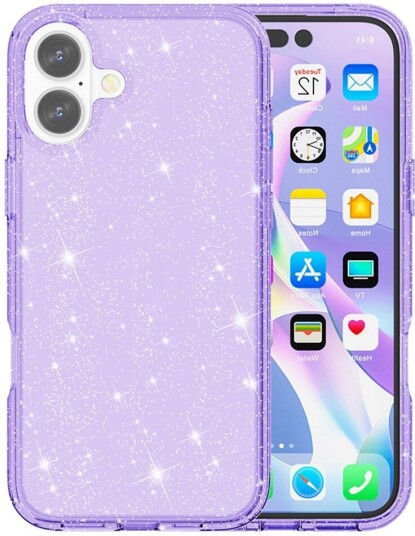 EIDERWOOD iPhone 17 Hybrid Plast DekseLilla Glitter