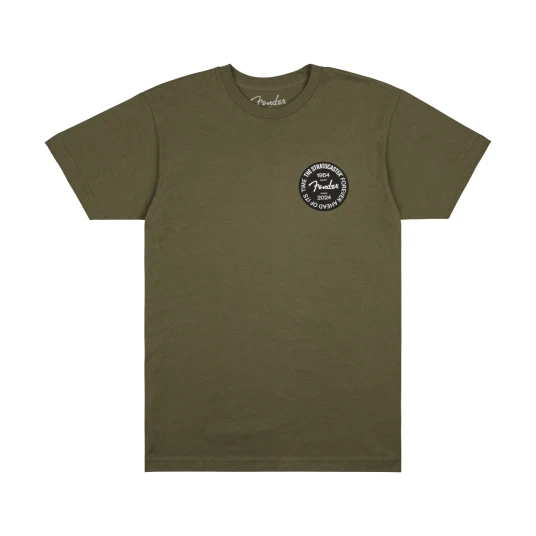 Fender Strat 70th Anniversary Badge Tee Olive XL