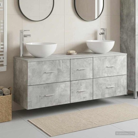 vidaXL Baderomsskapsett 3 stk. BetonggrÄ 49,5 x 41 x 64,5 cm vidaXL Baderomsskapsett 3 stk. BetonggrÄ 49,5 x 41 x 64,5 cm