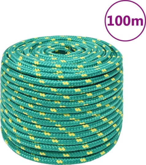 Båttau grønn 14 mm 100 m polypropylen