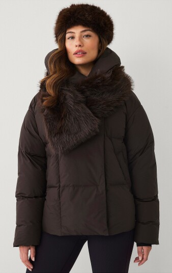 Áhkká Dun jakke Warm Quilted Jacket With Shawl Brun Áhkká Dun jakke Warm Quilted Jacket With Shawl Brun