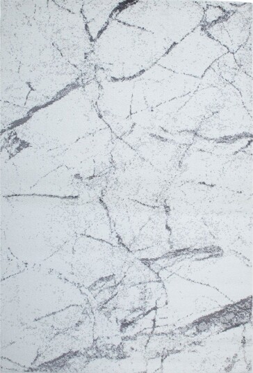 Teppe Rönvik 200x285 cm - Hvit/grå