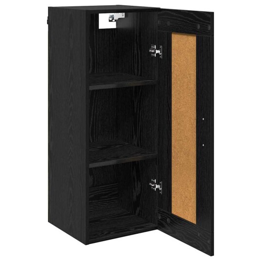 Veggskap Svart Eik 34,5 x 34 x 90 cm Konstruert tre