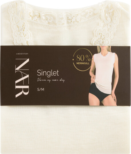 NÆR ullsinglet offwhite S/M 1 stk NÆR ullsinglet offwhite S/M 1 stk