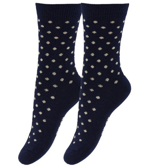 Fuzzies Sokker 2 pack Navy m. Beige Prikker 17/19 Sokker Blå