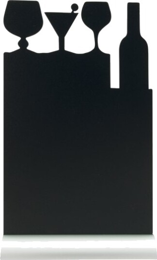 Securit® Silhouet Cocktail Bordskilt Med Alufod Securit® Silhouet Cocktail Bordskilt Med Alufod