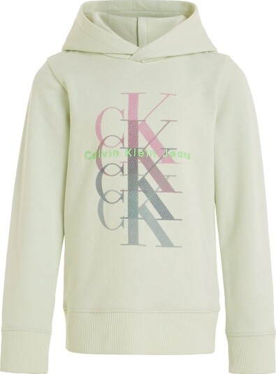 Calvin Klein Hettegenser Monogram Repeat Canary Green m. Pri Calvin Klein 8 år 128 Hettegenser Grønn