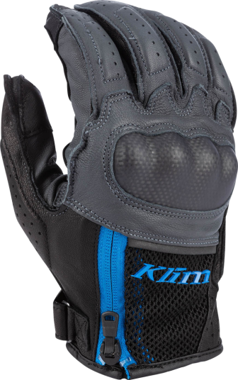 KLIM MC-Hansker Induction Glove Asphalt - Elektrisk Blå Lemonade