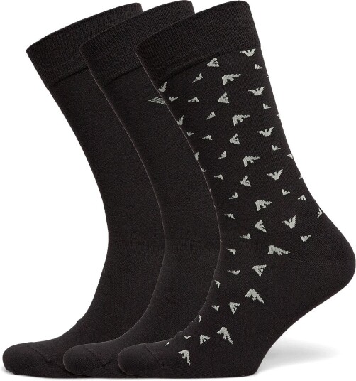 Emporio Armani Socks Set BLACK/EAGLEGRAY/KASM One Size
