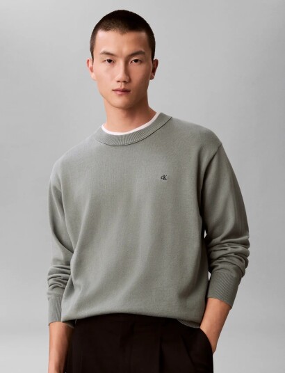 Calvin Klein Jeans Ls Ez Cotton Crewnk Sweater 12Gg Green M