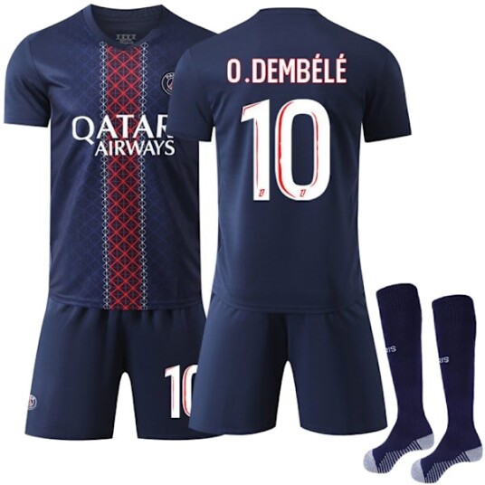 25-26 Paris Saint-Germain Nr. 10 O.Dembélé Hjemme Borte Fotballdrakt Barn Voksen